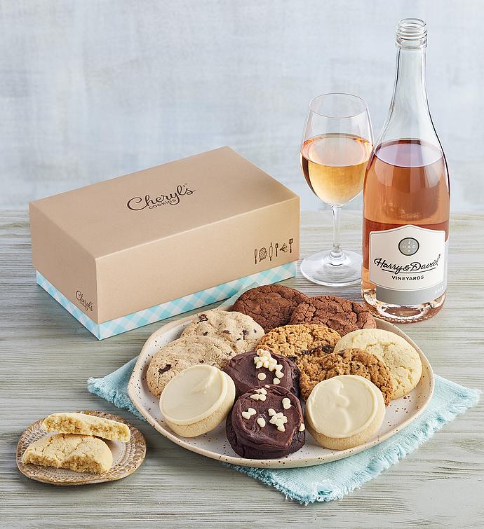 Rosé Wine and Cheryl's Cookies Box
